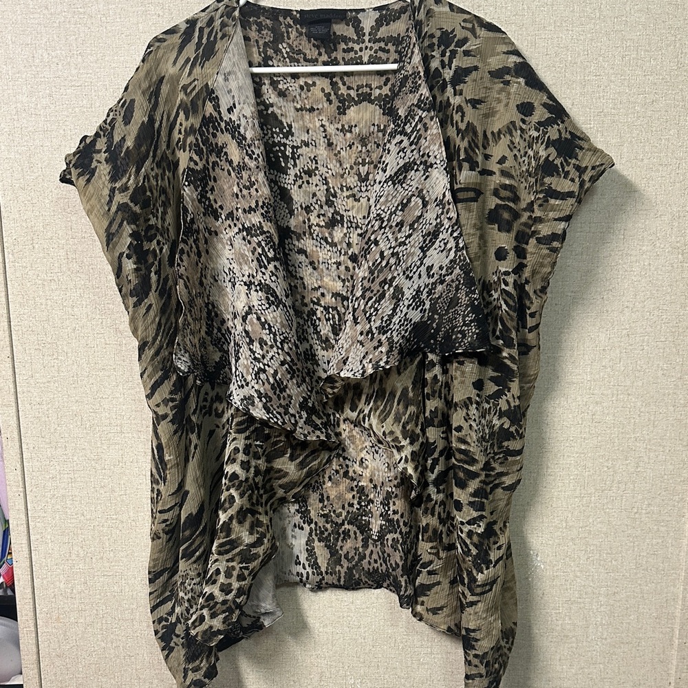 Steve Madden Multicolor Animal Print Poncho